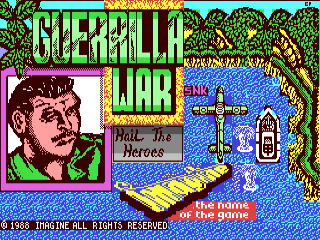 Guerrilla War title screen for Commodore 64